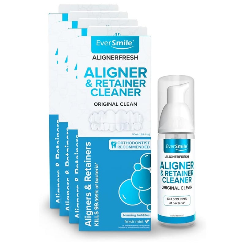EverSmile AlignerFresh Original Clean Foam â€“ Cleaner Compatible w/Invisalign and All Clear Aligners & Retainers â€“ Eliminates Bacteria, Whitens Teeth, Fights Bad Breath â€“ 50ml (4 Pack) - Image 1