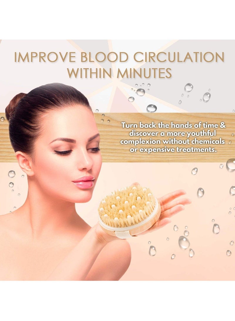 فرشاة تقشير طبيعية للجسم لبشرة ناعمة وتقليل السيلوليت في الحمام والدش - Image 5