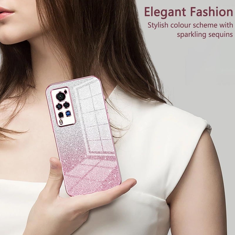 Pink Clear Glitter Shockproof TPU Case For IQOO Neo9 And Neo 9 Pro Slim Anti Scratch Bumper - Image 3