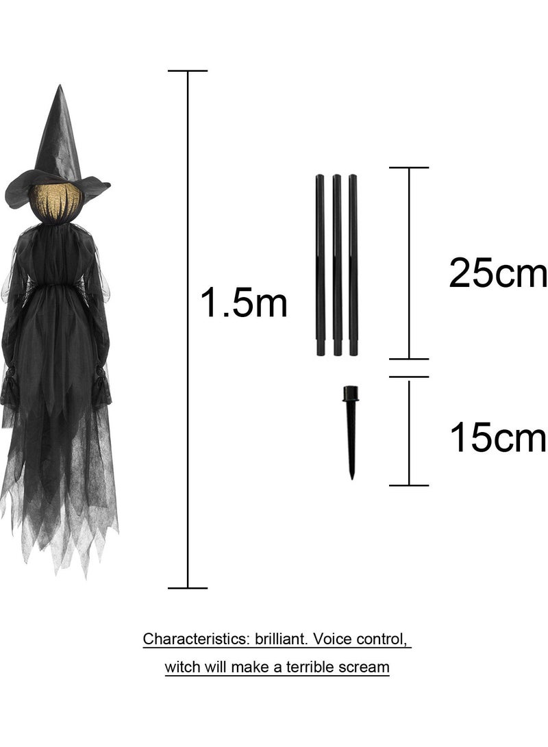AUTOYSUR Festival Decorations Large Light Up Holding Hands Screaming Witches,festival decor outdoor,Sound-Activated Sensor Waterproof Life Size Scary Decor for Home Outside Yard Lawn Garden Party,3pcs - Image 2