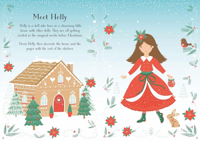 Usborne GB Little Sticker Dolly Dressing Christmas - Image 2