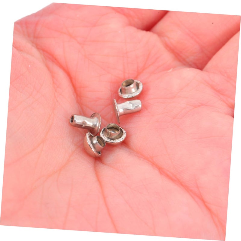 100Pcs Silver Metal Rivets for DIY Crafts Leather Shoes Bags and Accessories Decoration - Image 4