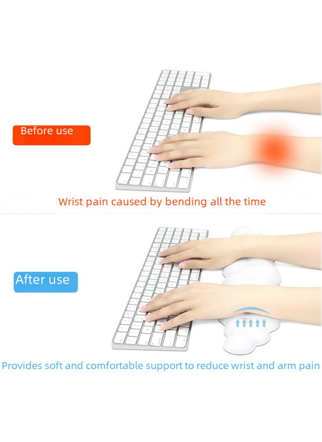 Generic - Mechanical Keyboard Hand Rest Cloud Silicone Anti-slip Desktop Typing Office Memory Cotton Wrist Rest Keyboard Hand-Pattern:Black-big Clouds - Image 1