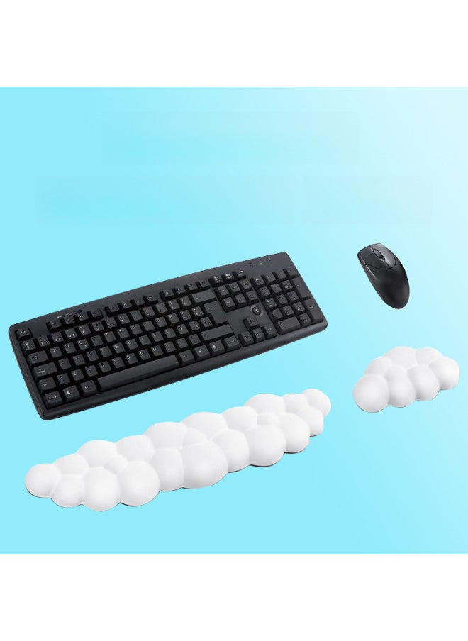 Generic - Mechanical Keyboard Hand Rest Cloud Silicone Anti-slip Desktop Typing Office Memory Cotton Wrist Rest Keyboard Hand-Pattern:Black-big Clouds - Image 1