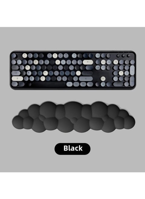 Mechanical Keyboard Hand Rest Cloud Silicone Anti-slip Desktop Typing Office Memory Cotton Wrist Rest Keyboard Hand-Pattern:Black-big Clouds