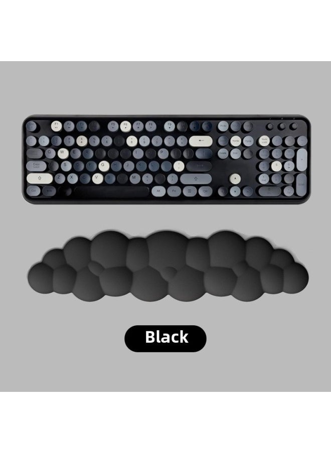 Generic - Mechanical Keyboard Hand Rest Cloud Silicone Anti-slip Desktop Typing Office Memory Cotton Wrist Rest Keyboard Hand-Pattern:Black-big Clouds - Image 1