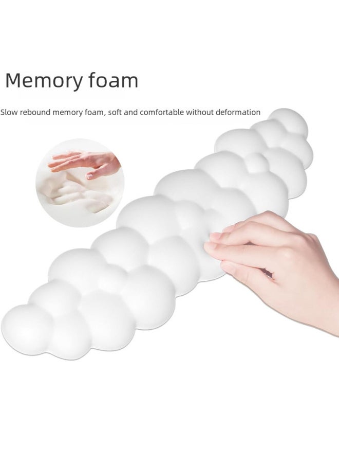 Generic - Mechanical Keyboard Hand Rest Cloud Silicone Anti-slip Desktop Typing Office Memory Cotton Wrist Rest Keyboard Hand-Pattern:Black-big Clouds - Image 1