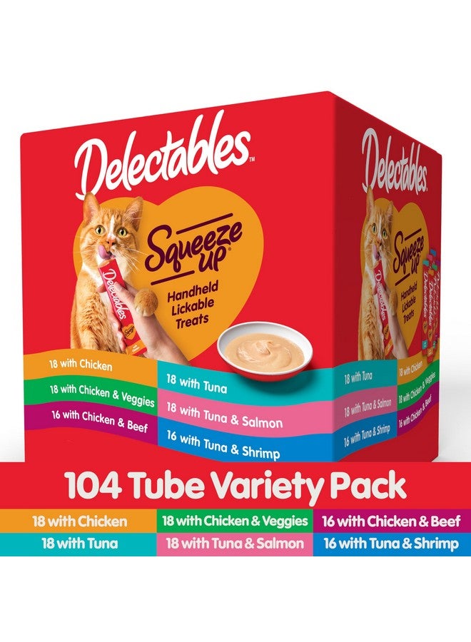Hartz Delectables Squeeze Up Variety Pack, Creamy Squeezable Puree, Lickable Wet Cat Treats, Grain Free, No Added Fillers, No by-Products, No Added Preservatives, 0.5 Ounces Tube, 104 Tubes Total - Image 4