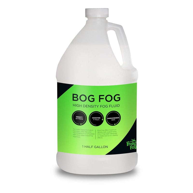 froggys fog عصير ضباب فروغي، كثافة عالية، سائل ضباب طويل الأمد لآلات الضباب المعتمدة على الماء، مثالي للمحترفين وصائدي الأشباح في المنزل، والحدائق الترفيهية، ومصممي الإضاءة، نصف جالون (64 أونصة) - Image 1