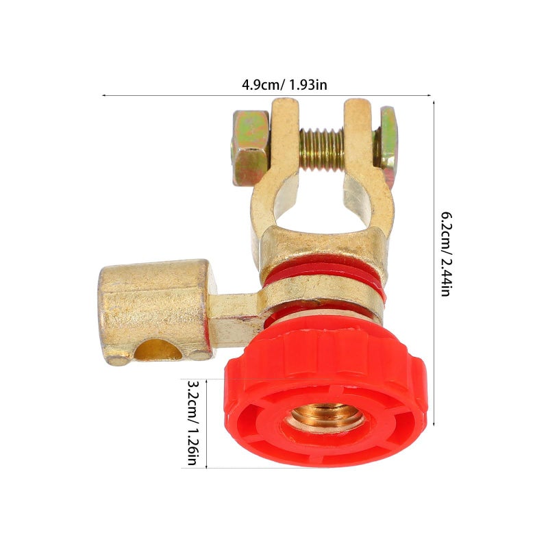 Pure Copper Car Battery Terminal Connector Clamp Red Positive Wire for Auto Marine RV - Image 3