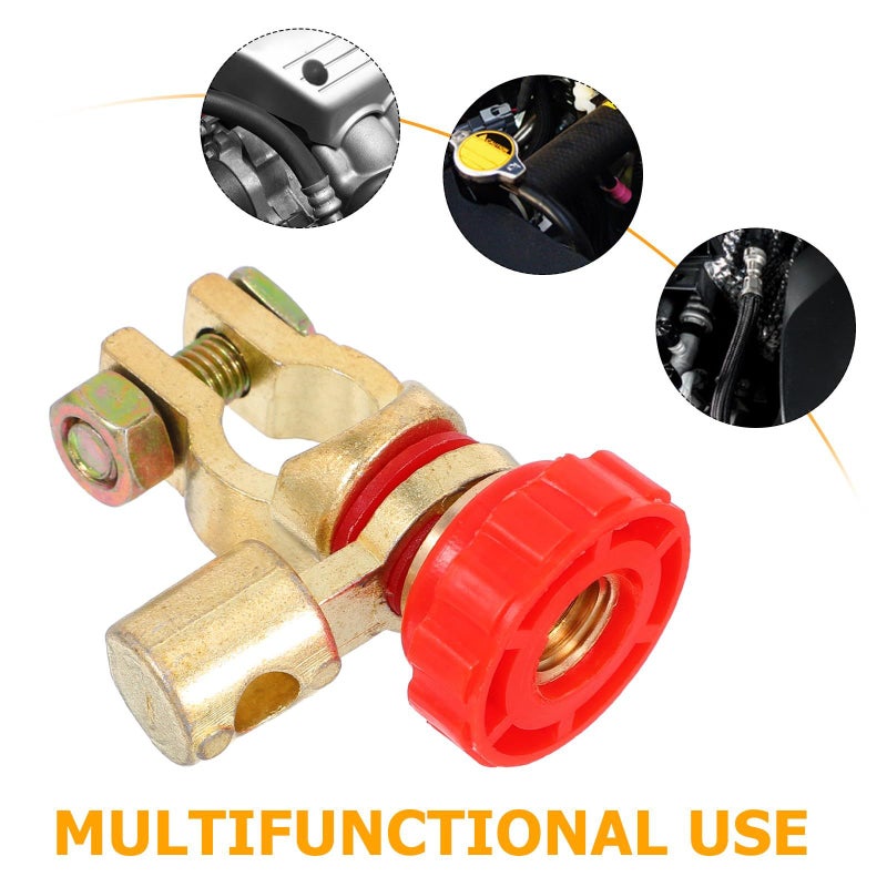 Pure Copper Car Battery Terminal Connector Clamp Red Positive Wire for Auto Marine RV - Image 4