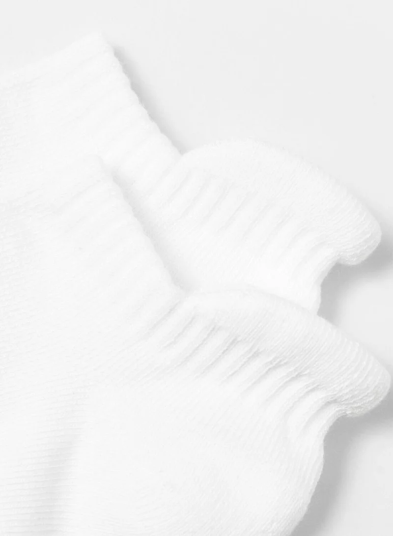 GIORDANO Unisex Lion Logo Socks: 2-Pack Cotton Blend Ankle Length