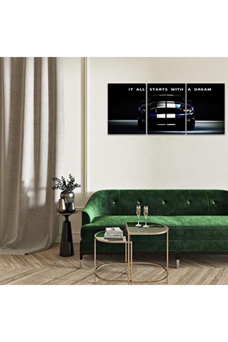 KAWAHONE It All Starts with A Dream - Motivational Canvas Wall Art, Office Inspirational Poster Prints Quotes Wall Decor Gallery-Wrapped Frame Easy Hang- 12"Wx 16"Hx 3 PCS - Image 4