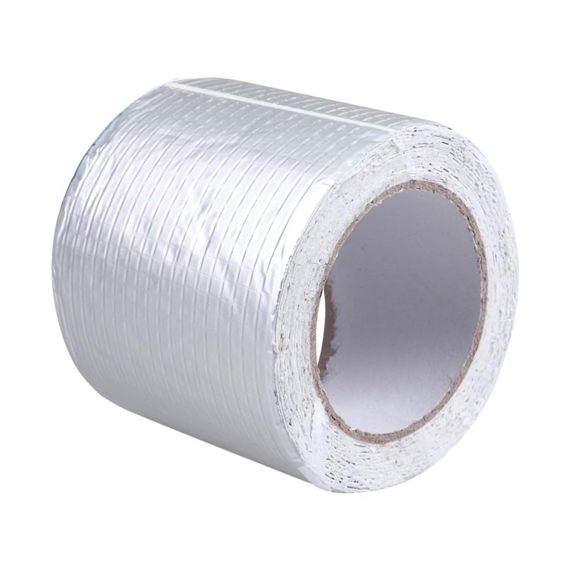Butyl Rubber Repair Tape Aluminum Foil Silver Weatherproof Leak Fix For Roof Pipeline - Image 1