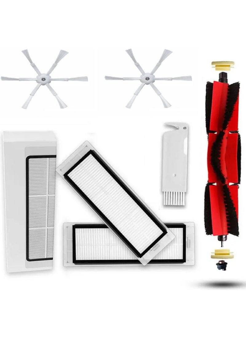 roborock S5 Max Compatible White 6 Sleeve 6 Piece Set with Side Brush  - Image 1
