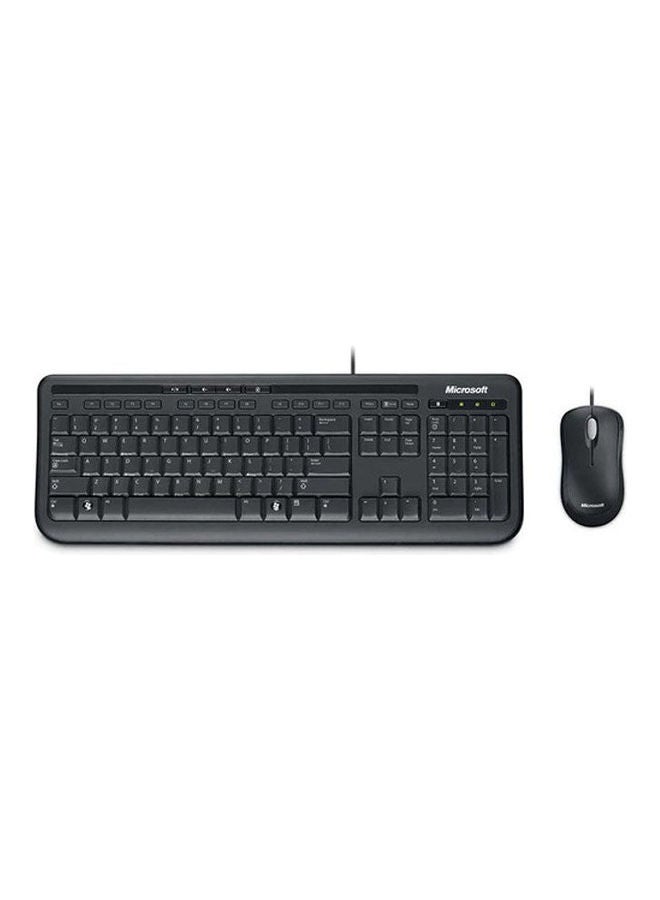 Wired Keyboard With Mouse Combo Black