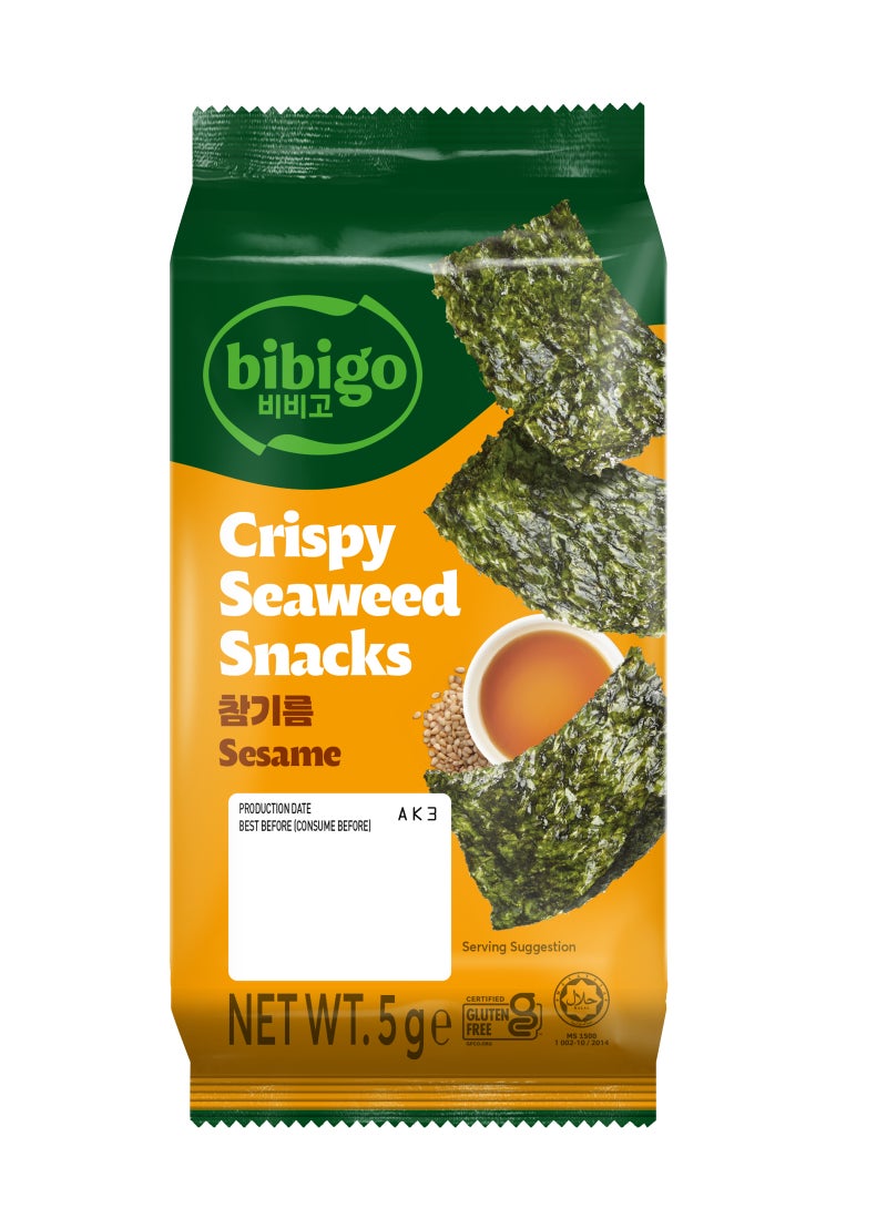 Bibigo Cj Bibigo Snack Gim, Seasoned Seaweed Sesame 5grams X 3Packs, Multi Color - Image 2