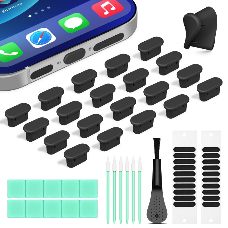 YIWOZI Silicone USB C Dust Plug with Phone Speaker Cover5in1 31 Pack Charging Port Cover Cleaning KitType C Anti Dust Plug for iPhone 151617Samsung GalaxyOne PlusGoogle PixelAll USB CPort Devices - Image 3
