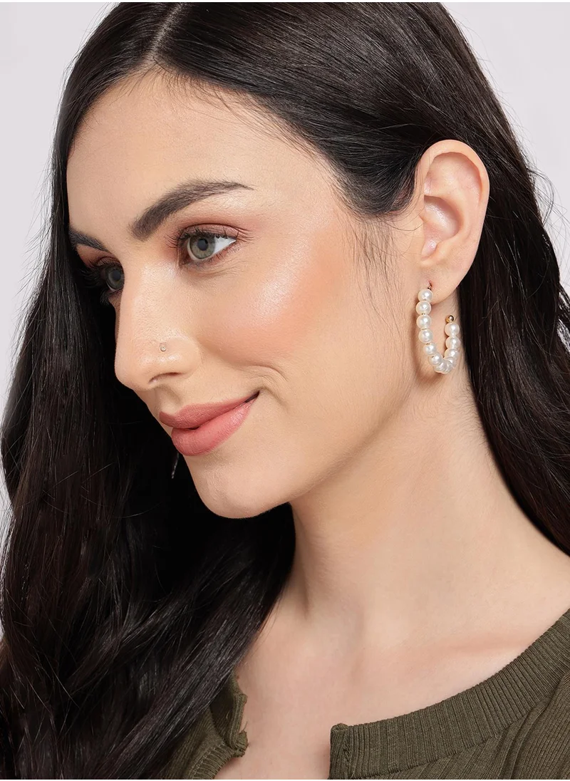 SOHI Set of 6 Contemporary Studs & Hoop Earrings