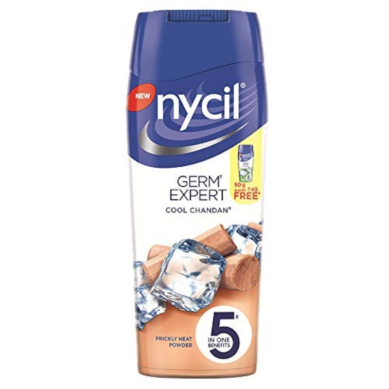 Nycil Cool Chandan Instant Cooling - Prickly Heat Powder with Sandalwood Frgrance - 150g - Image 1