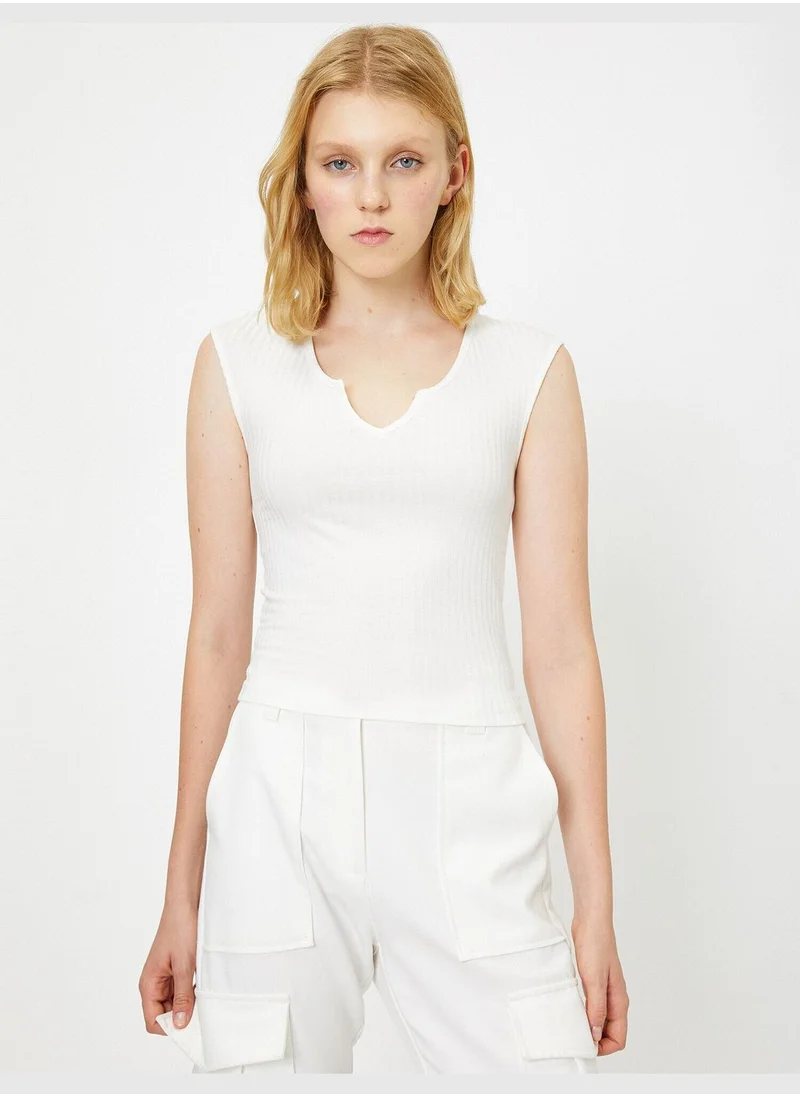 كوتون V Neck T-Shirt