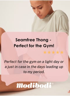 Modibodi Seamfree Thong - Super-Light Absorbency - Period Protection Underwear for Women  - Image 2