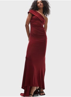 One Shoulder Cowl Neck Dress