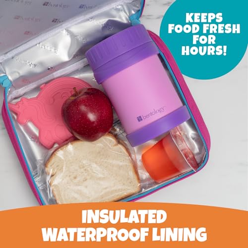 Bentology Insulated Lunch Bag for Kids & Adults- Reusable Thermal Sleeve w Clip on Handle- Easy to Clean Water-Resistant Lunchbox Tote- Mini Cooler Bag for Work School, Picnic, Daycare- Back to School - Image 2