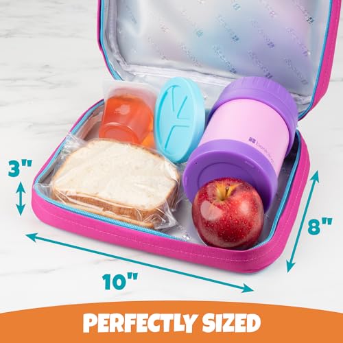 Bentology Insulated Lunch Bag for Kids & Adults- Reusable Thermal Sleeve w Clip on Handle- Easy to Clean Water-Resistant Lunchbox Tote- Mini Cooler Bag for Work School, Picnic, Daycare- Back to School - Image 4