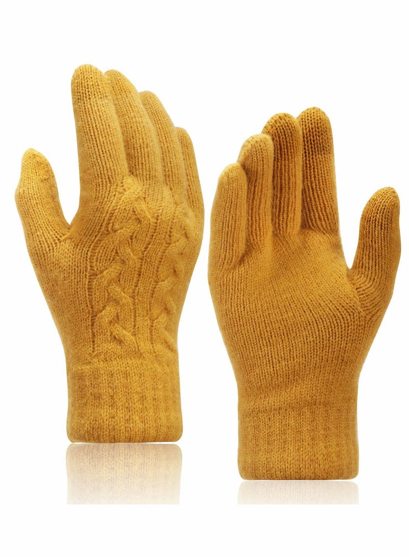 Y&D Women Touch Screen Gloves - Winter Warm Touchscreen Mittens Thermal Fleece Lined Knitted for Outdoor  - Image 1