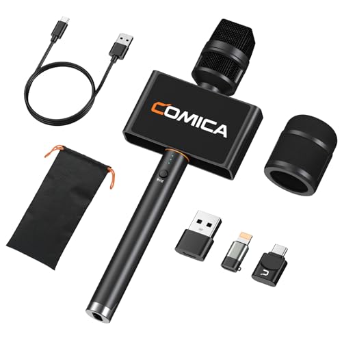 COMICA Revo S Wireless Handheld Microphone for iPhone, USB C Interview Microphone, 48kHz/24bit Audio Recording, 15H Battery, Smartphone Mic for Content Creator, Reporter, Podcast, Street Interview - Image 1
