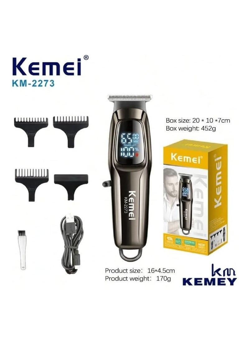 Kemei KM-2273 Professional Hair Clipper for Men Cordless with LED Display and 1800mAh Lithium Battery - Image 1