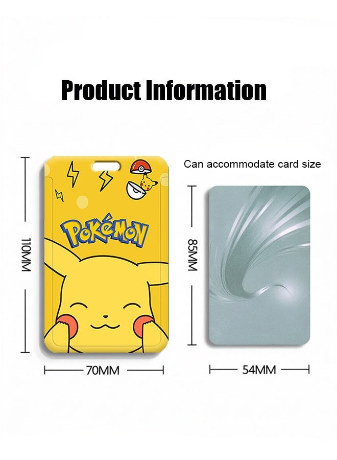 Pikachu Pokémon Pikachu Cheek Squish Retractable Lanyard with ID Card Holder - Cute Cartoon Badge Reel for Kids & Students - Image 2