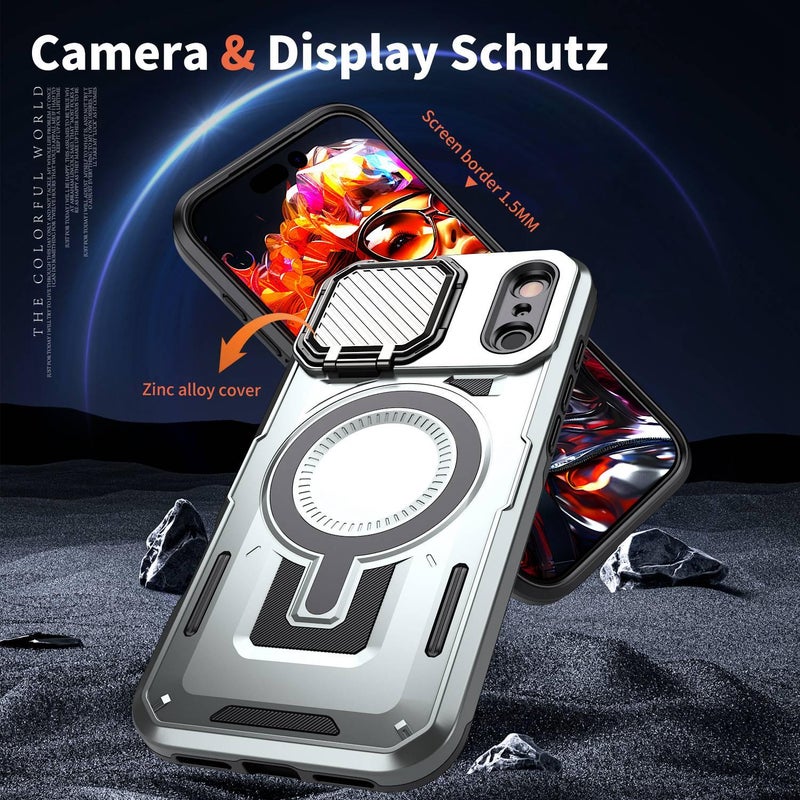 إيروريكس جراب هاتف MagSafe بإطار وحامل لهاتف iPhone 17 Pro Max (رمادي) - Image 2