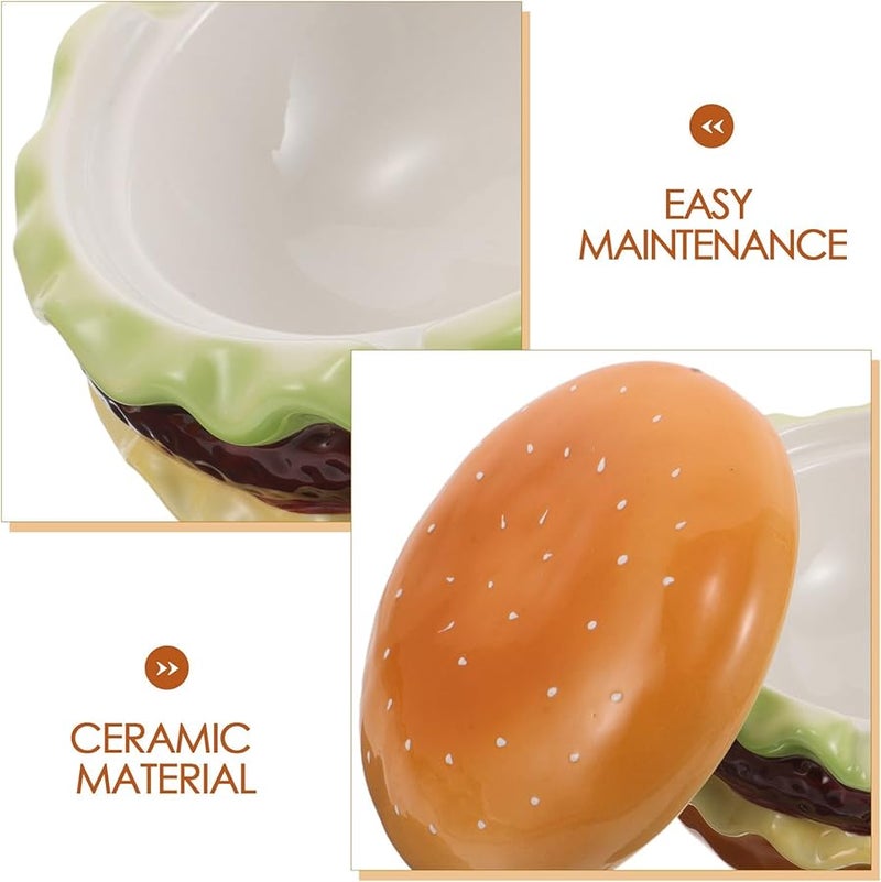 علبة سجائر هامبرغر بتصميم غطاء محمول لحامل الرماد المكتبي للاستخدام الداخلي والخارجي - Image 4