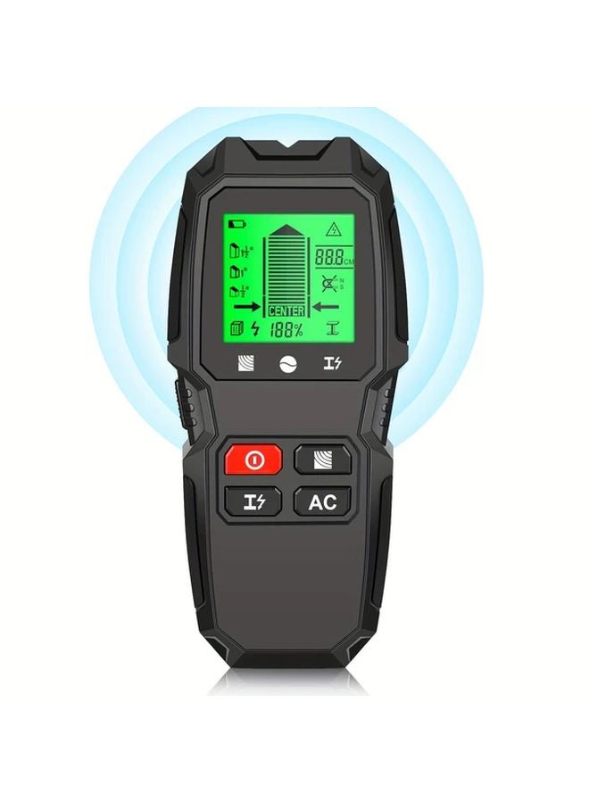 Black 7 In 1 Electric Wall Scanner Sensor With LCD Display For AC Wires Metal Wood - Image 1