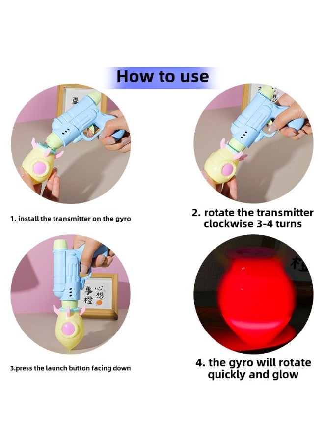 Children's Luminous Lotus Gyro Toy Strawberry Gyro Launch Kindergarten Baby Gift Stall Small Toys Wholesale-Color:Separate Rocket - One Random Color  - Image 3