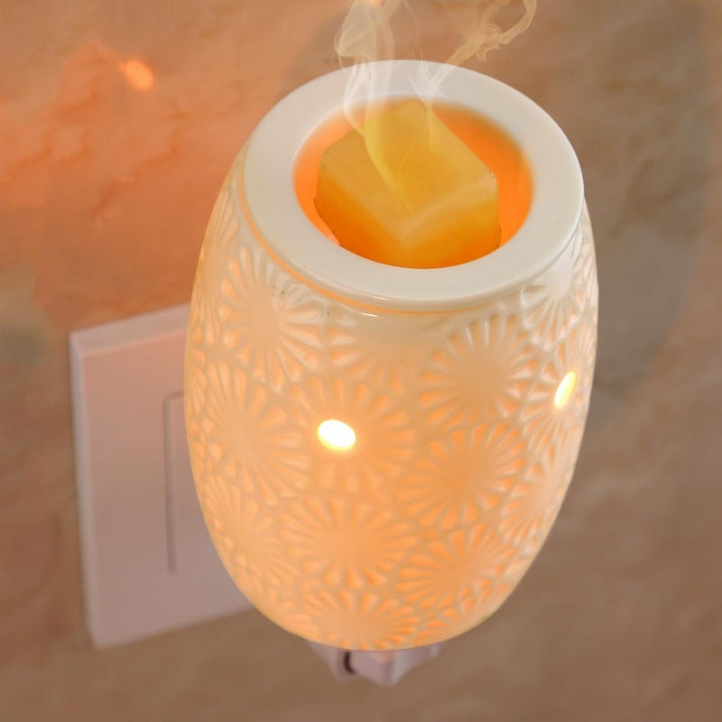 STARMOON Ceramic Wax Melt Warmer, Plug in Wax Warmer for Scented, Scentsy Wax Warmer for Fragrance Oil, Night Light Wax Burner Decoration with Two Bulbs - Image 5