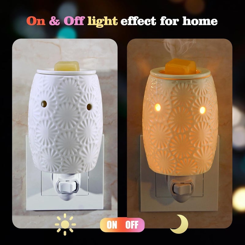 STARMOON Ceramic Wax Melt Warmer, Plug in Wax Warmer for Scented, Scentsy Wax Warmer for Fragrance Oil, Night Light Wax Burner Decoration with Two Bulbs - Image 3