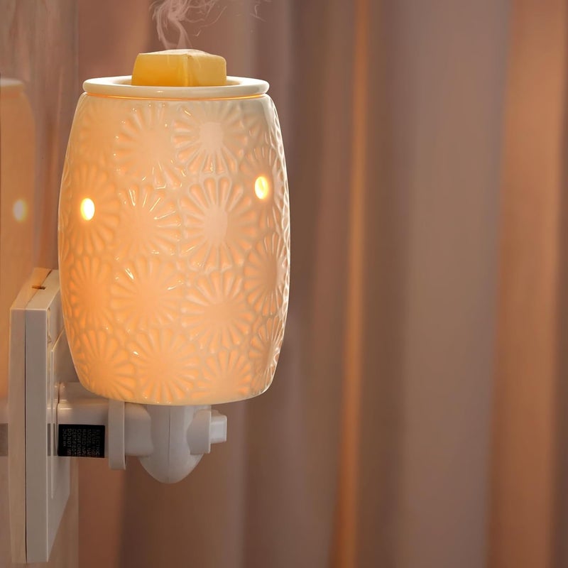 STARMOON Ceramic Wax Melt Warmer, Plug in Wax Warmer for Scented, Scentsy Wax Warmer for Fragrance Oil, Night Light Wax Burner Decoration with Two Bulbs - Image 2