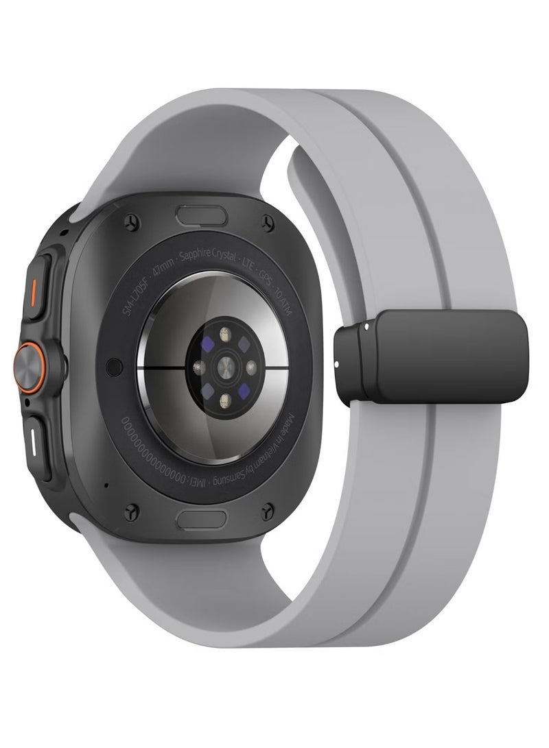 ELTRAZONE Magnetic Band Compatible with Samsung Galaxy Watch 7 Ultra 2024 Strap – Magnetic D-Buckle Replacement Band, No Gap Silicone Sports Strap for Samsung Galaxy Watch 7 Ultra – Stylish, Secure, and Comfortable Fit for Men & Women - Image 3