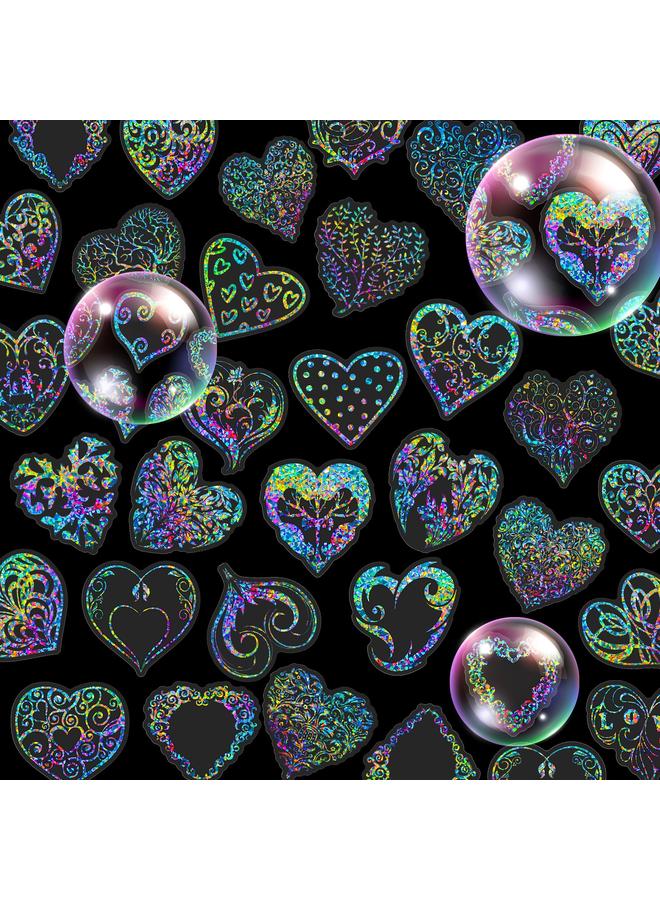 Bluejw 50 Love Sparkling Girl Laser Stickers Window Luggage Color Personality Laser Stickers - Image 2