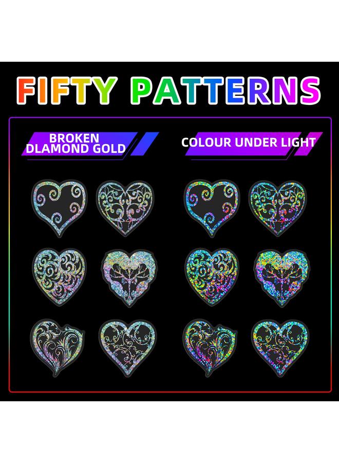 Bluejw 50 Love Sparkling Girl Laser Stickers Window Luggage Color Personality Laser Stickers - Image 1