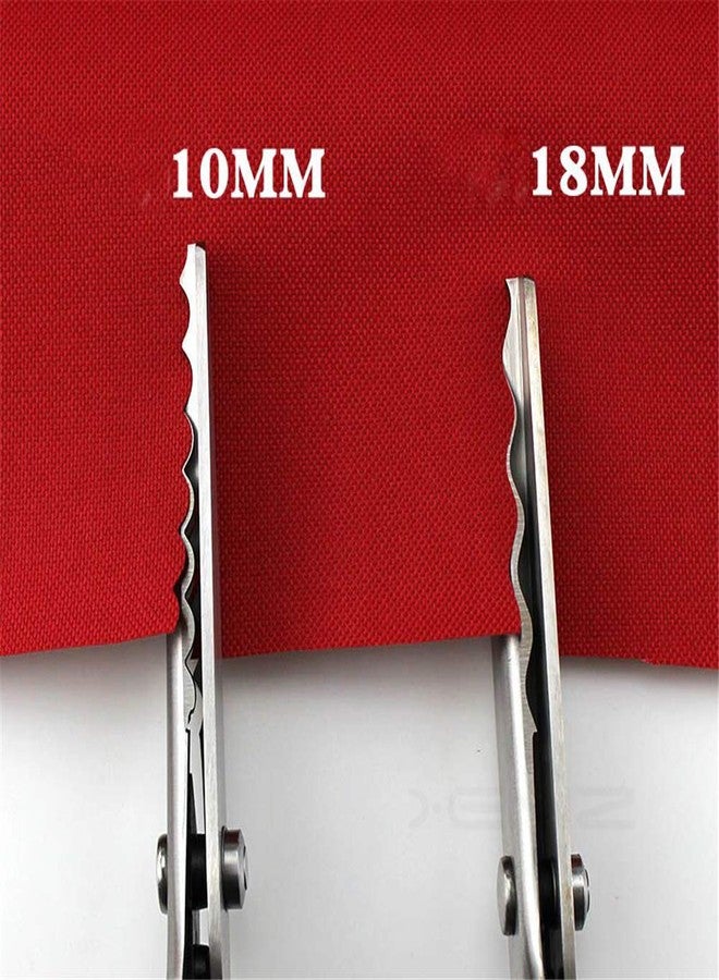 Xemz Pinking Shears, Stainless Steel Dressmaking Scissors, Serrated and Scalloped Blades, Professional Sewing Craft Cut Tailor Zig-Zag Tool, Fabric Decoration Comfort Grip Soft Handheld (Scalloped-18mm) - Image 3