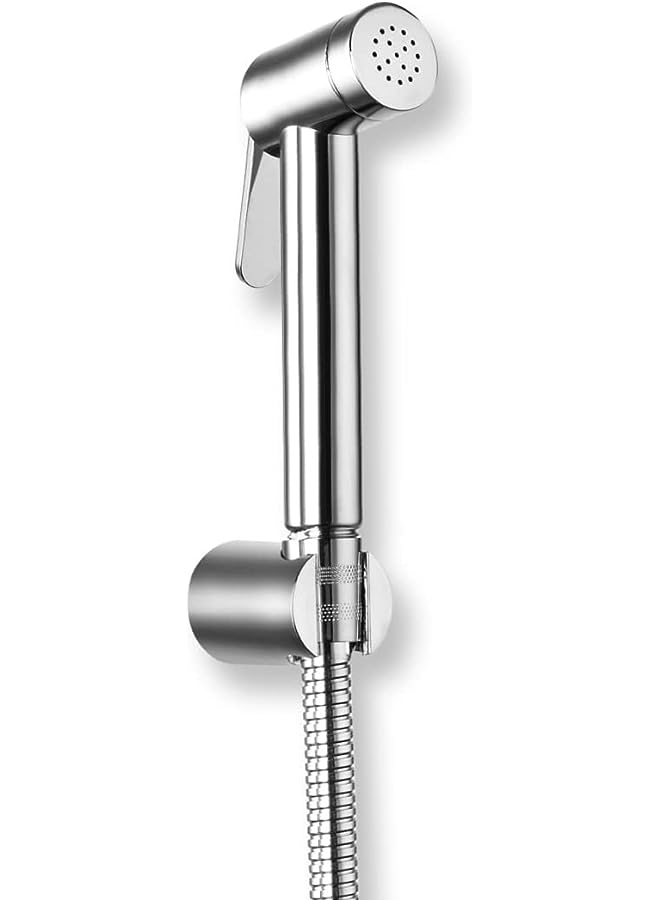 Trigger Spray Shattaf Set, Handheld Bidet, Arabic Shower, Complete Set with Hose and Shattaf Holder, Brass Nozzle and Mechanism for Extra Durability, 2 Years Warranty
