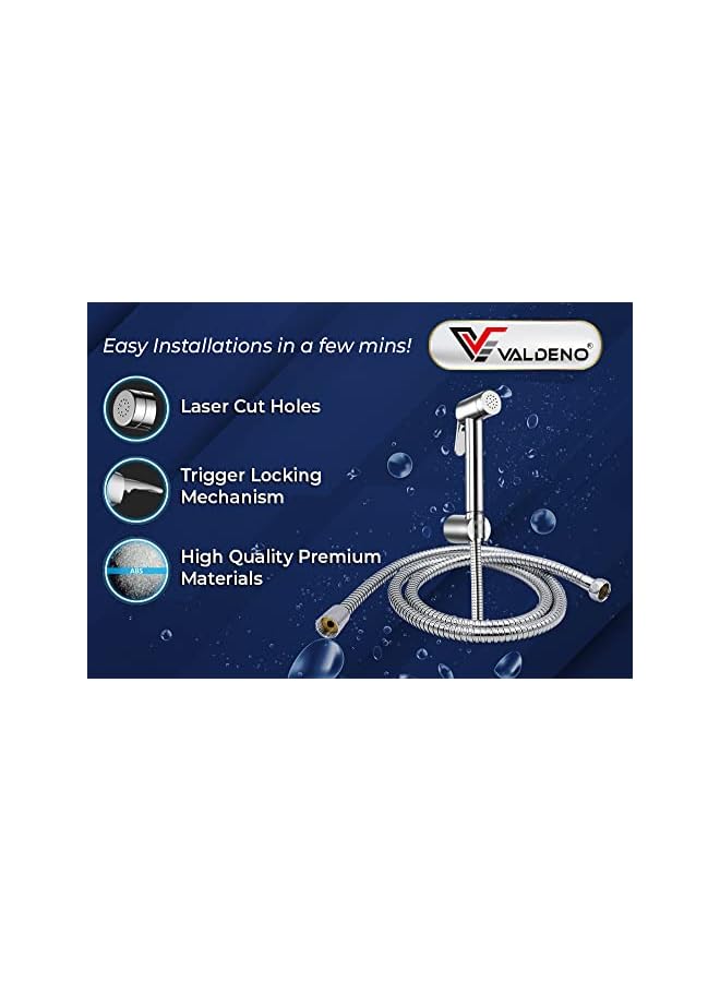 PROMASS Trigger Spray Shattaf Set, Handheld Bidet, Arabic Shower, Complete Set with Hose and Shattaf Holder, Brass Nozzle and Mechanism for Extra Durability, 2 Years Warranty  - Image 5