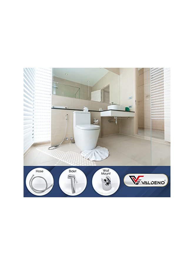 PROMASS Trigger Spray Shattaf Set, Handheld Bidet, Arabic Shower, Complete Set with Hose and Shattaf Holder, Brass Nozzle and Mechanism for Extra Durability, 2 Years Warranty  - Image 4