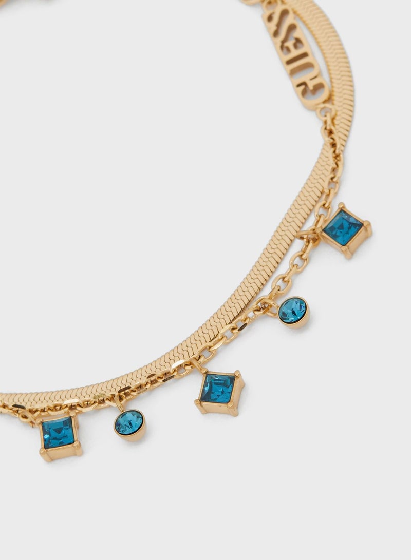 Charms Double Chain Detail Bracelet