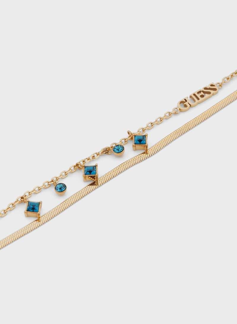Charms Double Chain Detail Bracelet