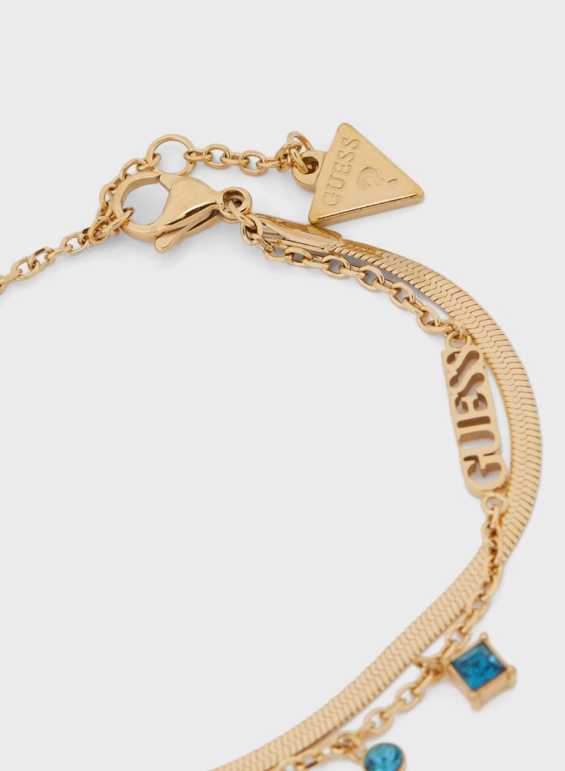 Charms Double Chain Detail Bracelet
